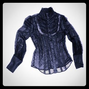 Black sheer elegant BEBE Blouse